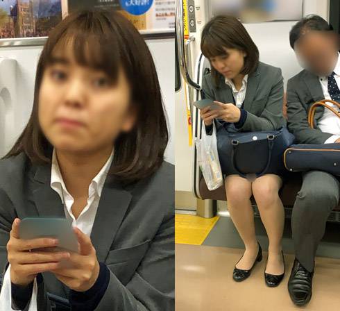 隣に座るサラリーマンから押し潰されそうになる優しそうな可愛いOLさん(其の三) サンプル画像