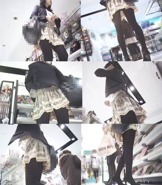 顔出し・別格・女優風超絶美人美脚JD×紫レースP×黄色柄ミニスカート×黒スト サンプル画像3