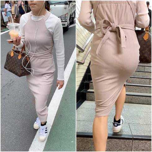 《春の香り》 No.757【リブニットワンピース姿のお姉さん】 サンプル画像