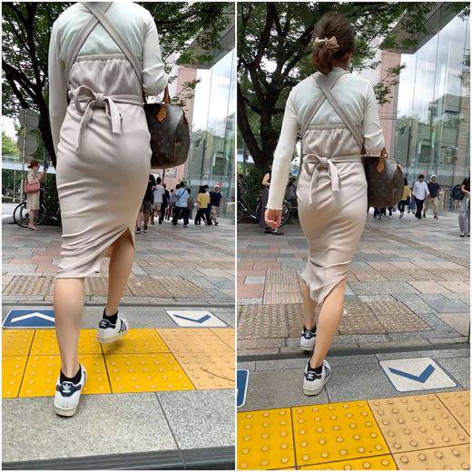 《春の香り》 No.757【リブニットワンピース姿のお姉さん】　サンプル画像3