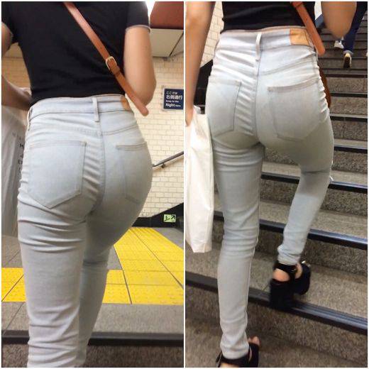 《人気作品の再編集・完璧スタイル美女のTバック姿》 No.783【プリケツはもちろんの事、デニム尻ではレアなTバックが透ける姿】　サンプル画像1