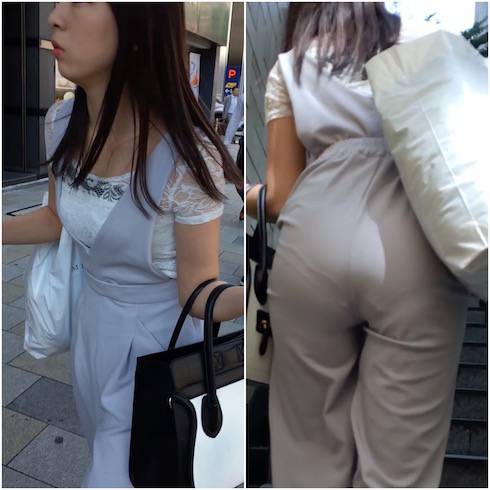 《衝撃…絶対的エースを飾れる美女！！！》No.796【凄い格好で登り、凄い透け感で、凄いエロさを放つ着衣尻】 サンプル画像