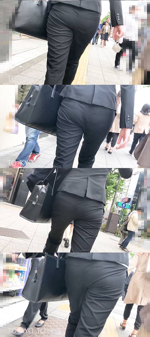 【FHD 60fps】スーツのお尻：人事部の先輩社員のお尻　サンプル画像1