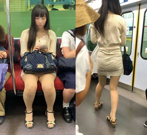 タイトすぎてスカートからパンツがうっすら透けている黒髪美女（其の四） サンプル画像