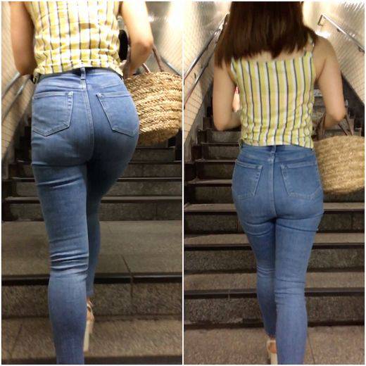 《人気作品の再編集》 No.835【お尻を強調させ過ぎなギャル SHOP店員のスキニーデニム】　サンプル画像1