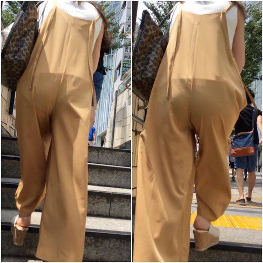 《シースルー感がスゴい着衣尻》 No.838【エロい格好をしなそうな清楚系お姉さんが見せる丸見え黒パンティー】　サンプル画像3