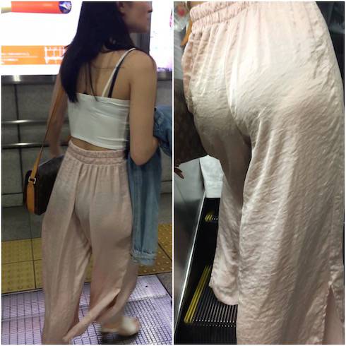 《人気作品の再編集・3名》 No.855【透け感がエグい着衣尻 ！GAL・大学生編】 サンプル画像