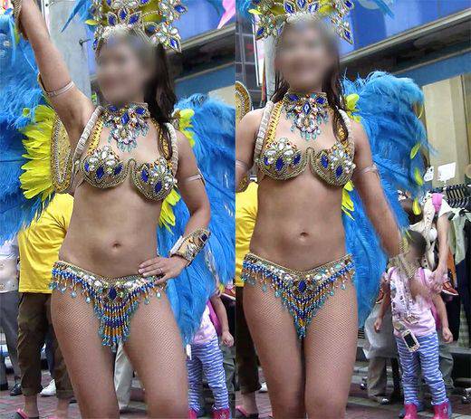 長身グラマラスで笑顔の素敵な褐色肌のカリビアンなサンバダンサー　サンプル画像1