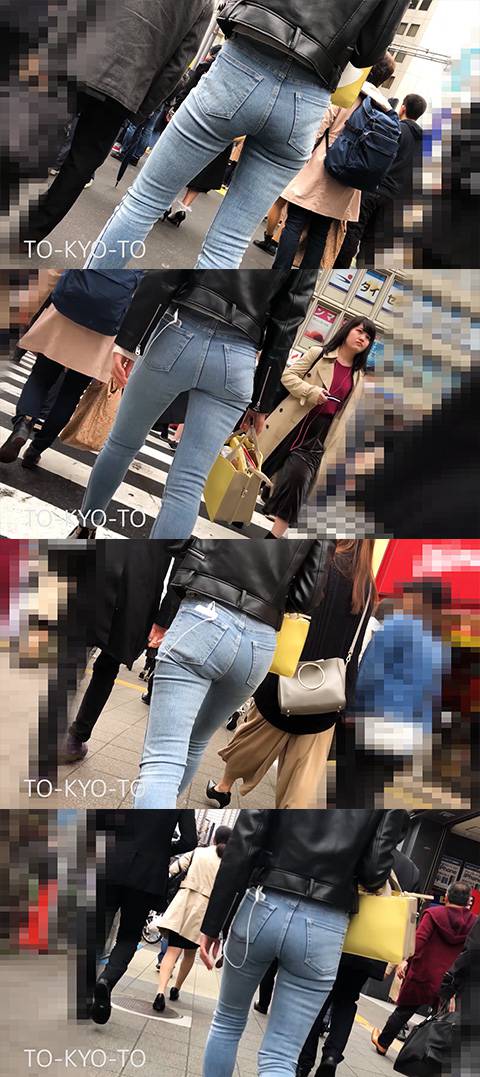 【FHD 60fps】お姉さんのお尻：モデル風お姉さんのデニム尻　サンプル画像1