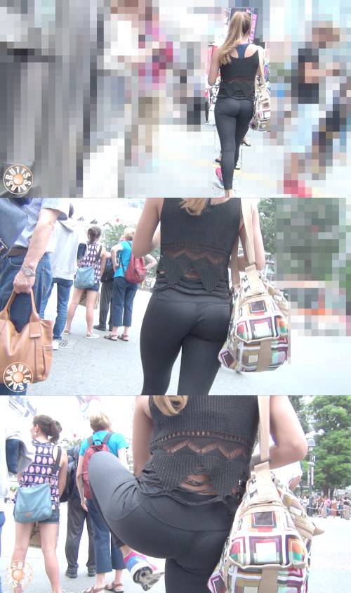 【FHD高画質】黒ヨガパン 鍛えられた引き締まったヒップ　サンプル画像1