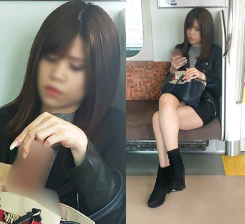 短すぎるスカートを履いて脚を組むモデル級の長身美女(前編) サンプル画像