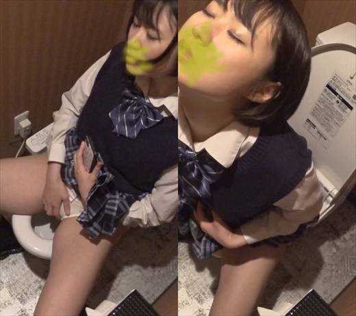 デパートのトイレでこっそりオナニーしちゃうJK③ サンプル画像