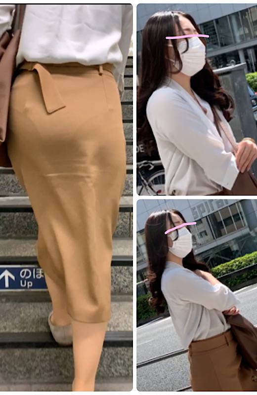 【完璧パンティライン！】デカケツ尻で隠せない！？Ｖ字エロ尻パンティーライン！美尻でエロい淫乱変態OL！【451】　サンプル画像1