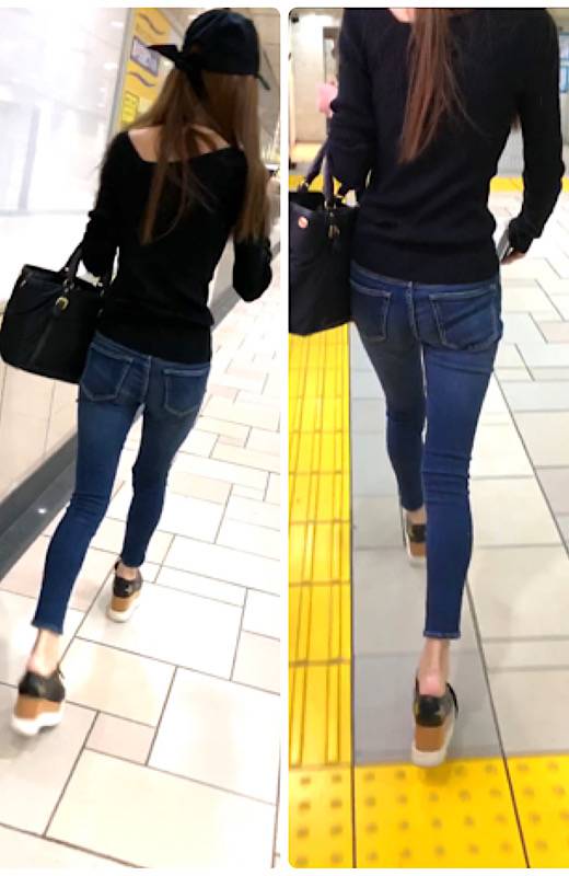 【スキニーエロデニム】スレンダー美人の張りのある小尻をキャットウォークでフェロモン前回で晒す【453】　サンプル画像2