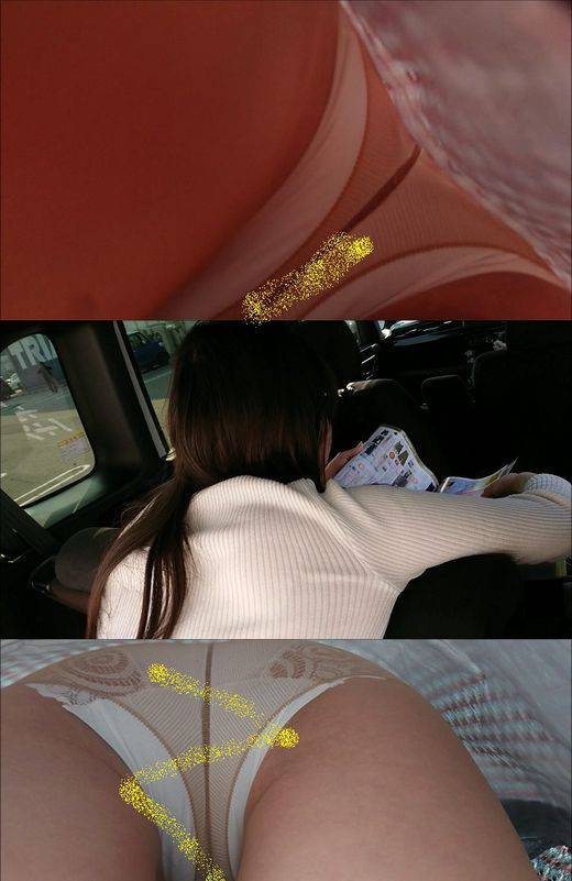 会社の同僚、社用車片付け中にパンチラ撮影！ NO. 4　サンプル画像1