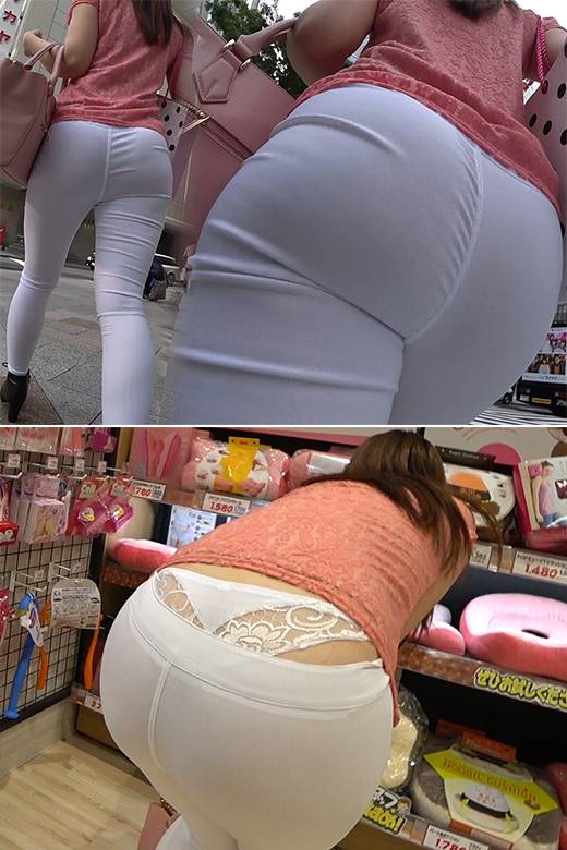 【フルHD 高画質】白パンお姉さんの爆尻！！大胆な突き出しからのハミ下着に大興奮！！　サンプル画像3