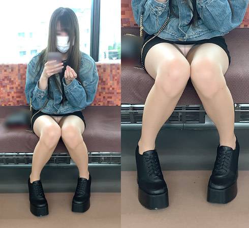 パンチラを警戒するも何度も白パンツを見せてしまうドエロいお姉さん（其の三） サンプル画像