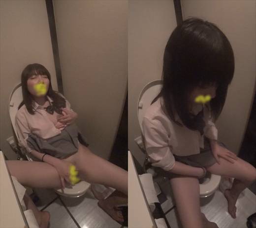 デパートのトイレでこっそりオナニーしちゃうJK⑨　サンプル画像2