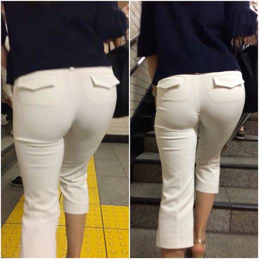 《BEST OF カプリパンツ着衣尻！！》 No.1066【もっちり美尻の上品な奥様の柔らかそうな弾ける揺れ感】　サンプル画像1