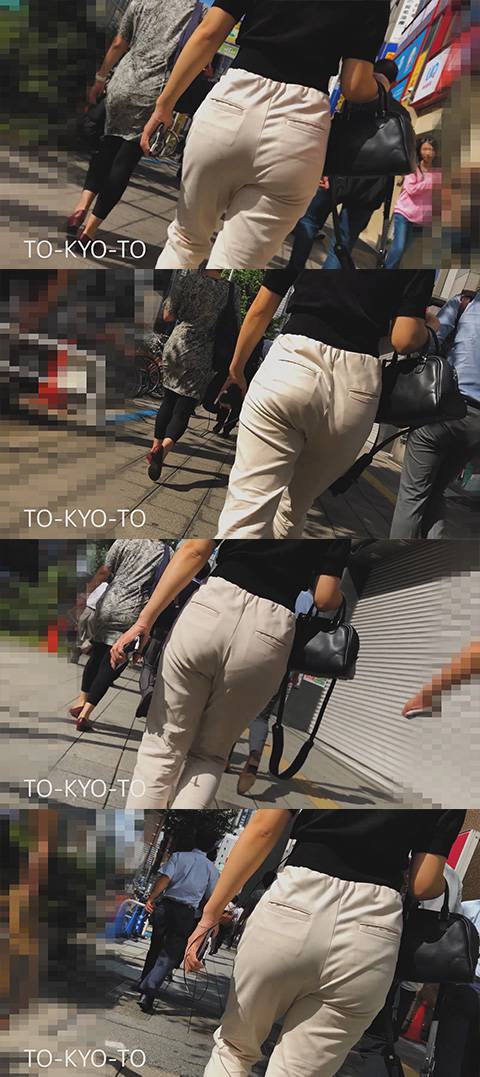 【FHD 60fps】お姉さんのお尻：ゆったりパンツだけど歩くと…&nbsp;　サンプル画像1