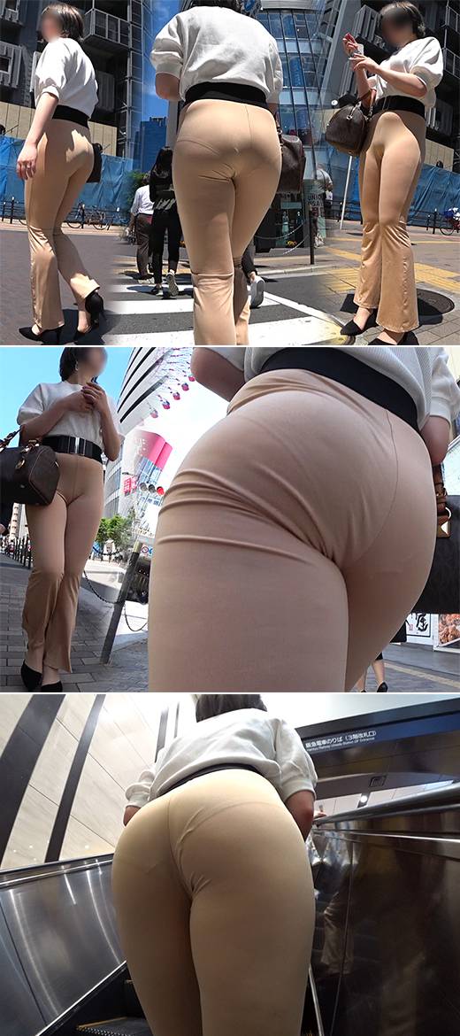 【フルHD 高画質】卑猥な下半身をさらけ出すドスケベお姉さん！！薄生地レギンスが股間を刺激！！　サンプル画像1