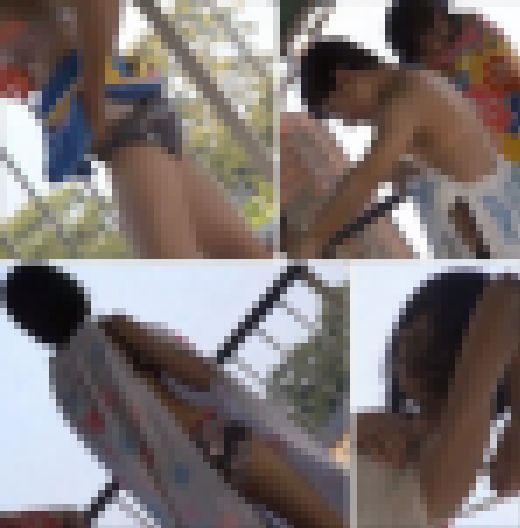 水着から下着に着替えるCちゃんたち　サンプル画像1