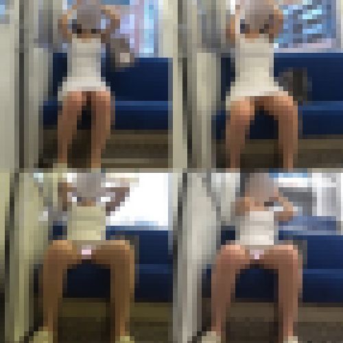 【電車対面パンチラ51】☆三角ゾーン観察記録/白ワンピお姉さん！　サンプル画像3