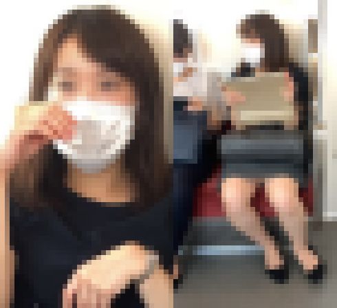 電車で移動中でも同僚と仕事をする真面目なOLさん(其の一) サンプル画像
