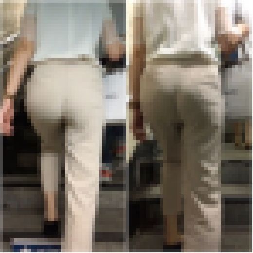 《陰影が作り出す美ヒップ》 No.1177【キレイ系お姉さんがベージュパンツから透けるパンティーで街を行く】　サンプル画像1