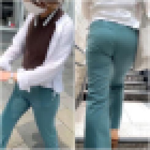 《尻肉ムニュ》 No.1191【グリーンパンツから浮き出る尻肉は映える】 サンプル画像