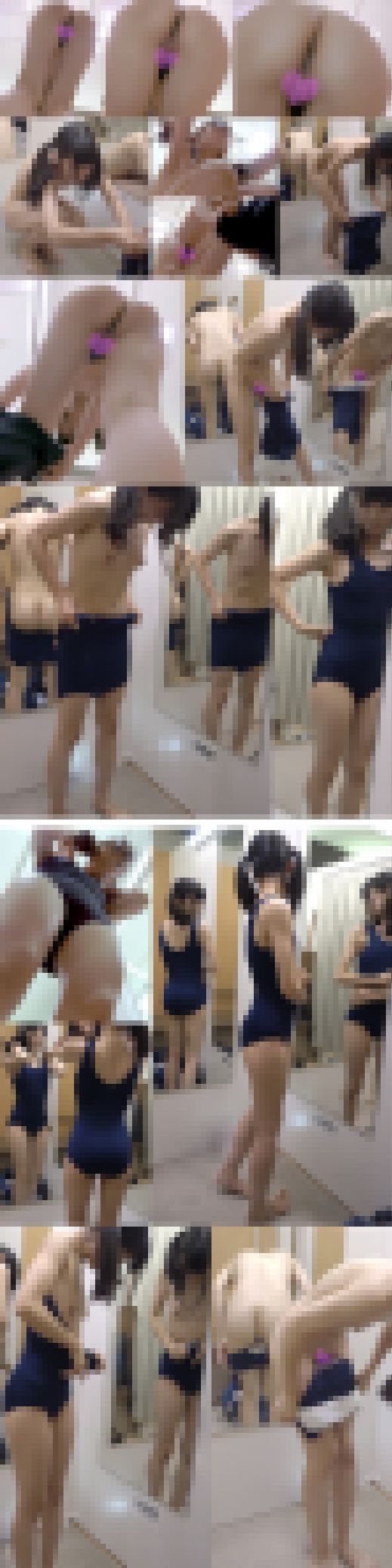 【顔アリ】萌カワ学生のスク水試着お着替えの様子を360度アングルから全部丸見え盗撮♡　サンプル画像2