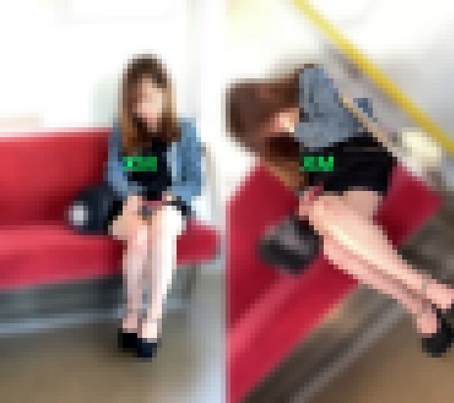 【白パンチラ】電車対面パンチラ【002】 サンプル画像