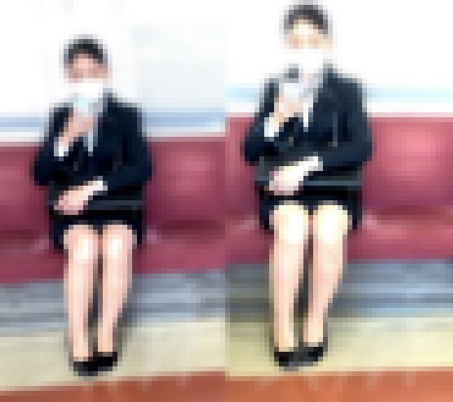 【スト越し白パンチラ】電車対面パンチラ【009】 サンプル画像