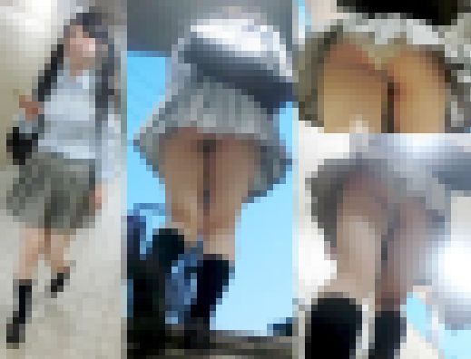 駅の階段でミニスカ制服娘のハミ出しぷり尻に食い込む白P&太ももをたっぷり堪能パンチラ動no,23 サンプル画像