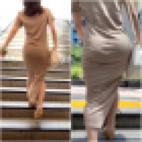 《柔らかな果実が2つ揺れる》 No.1260【マキシ丈タイトワンピースの着衣尻】 サンプル画像