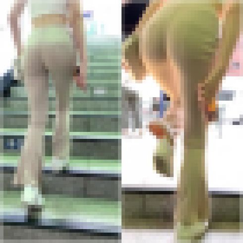 《突き出すTバック尻》 No.1307【フィットし過ぎて生尻感の様なヒップラインを堪能できるリブニット着衣尻】 サンプル画像