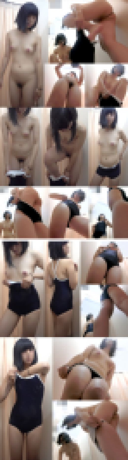 【顔有】可愛い制服娘のスク水お着替え姿を3アングルでじっくり丸見え盗撮♡　サンプル画像2