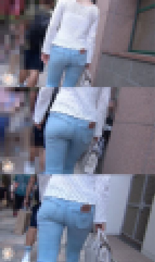 【FHD高画質】デニムOL うっすらクロッチ　サンプル画像1