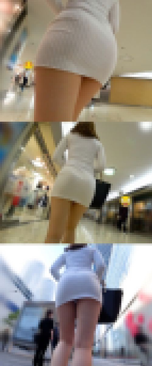 【ミニワンピ探訪】☆タイト白ワンピから浮かび上がる極上ボディライン！　サンプル画像3