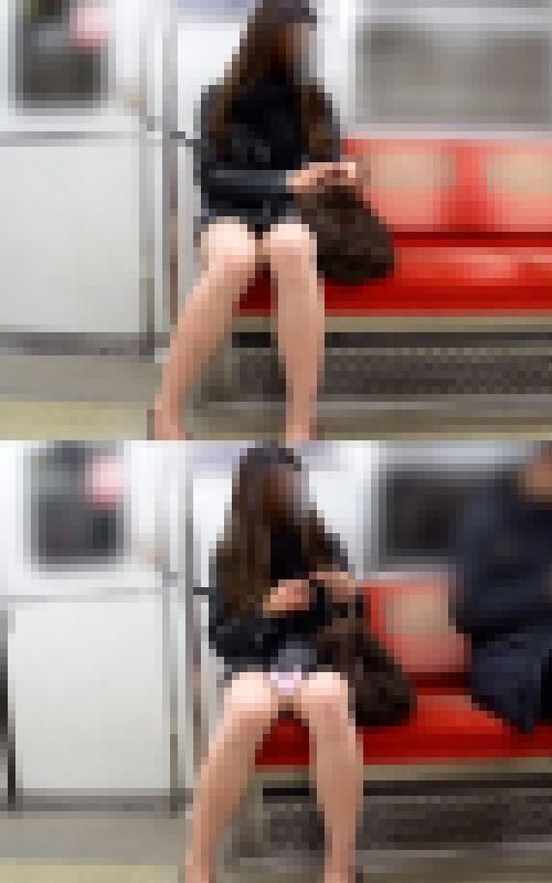 【電車対面パンチラ65】☆三角ゾーン観察記録/艶美お姉さん！　サンプル画像2
