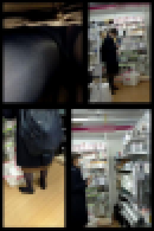 【スマホで逆さ撮り64】美人人妻OL　仕事帰りの隙をついて黒タイツスカート内盗撮【素人盗撮】　サンプル画像1