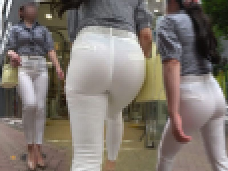 【高画質】新人清純OLの美巨尻！！レースパンティに包まれた尻肉の圧力が半端なく高級白パンがはち切れる寸前デス… サンプル画像
