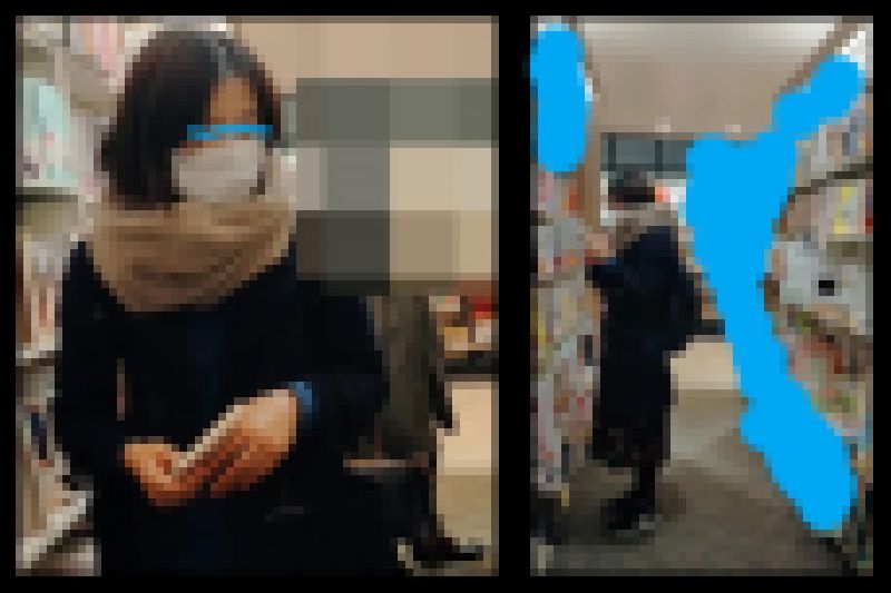 【スマホで逆さ撮り80】きれいめ女子のスニーカー黒タイツ姿 興奮してロンスカ内盗撮しちゃった【素人撮影】 サンプル画像