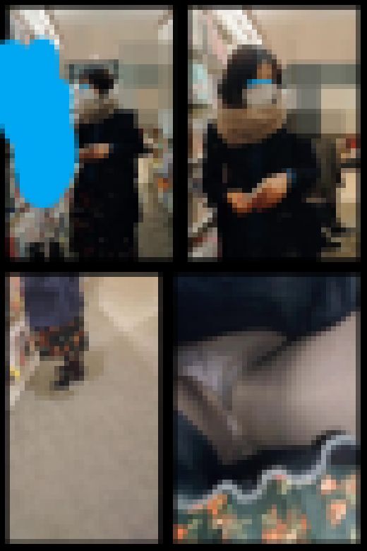【スマホで逆さ撮り80】きれいめ女子のスニーカー黒タイツ姿　興奮してロンスカ内盗撮しちゃった【素人撮影】　サンプル画像2