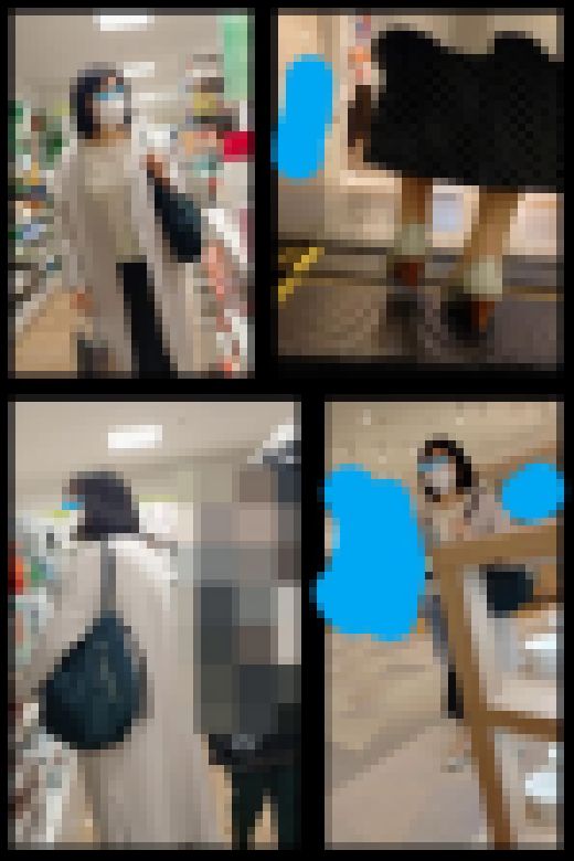 【スマホで逆さ撮り82】仕事帰りで疲れ気味のOL　エスカレーターで背後からスカート内ガードル盗撮【素人撮影】　サンプル画像1