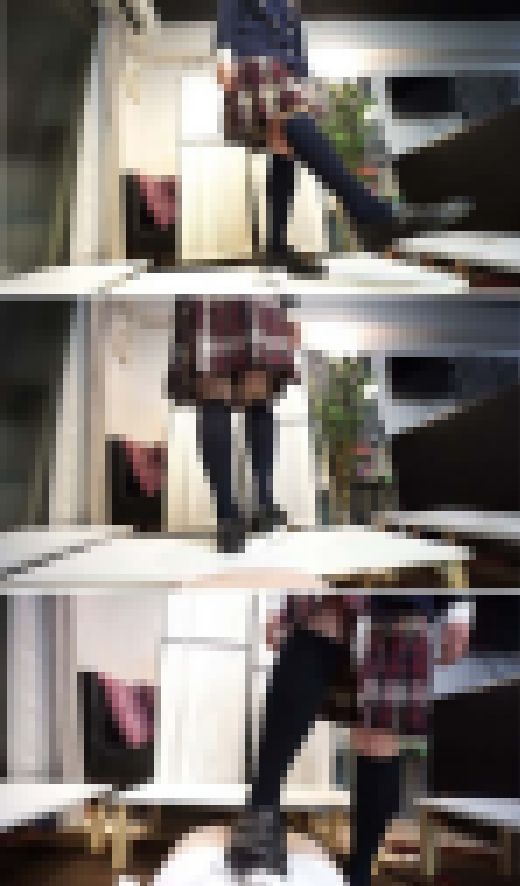 M-05)コスプレ制服で何かを踏みつけ・蹴り　サンプル画像3