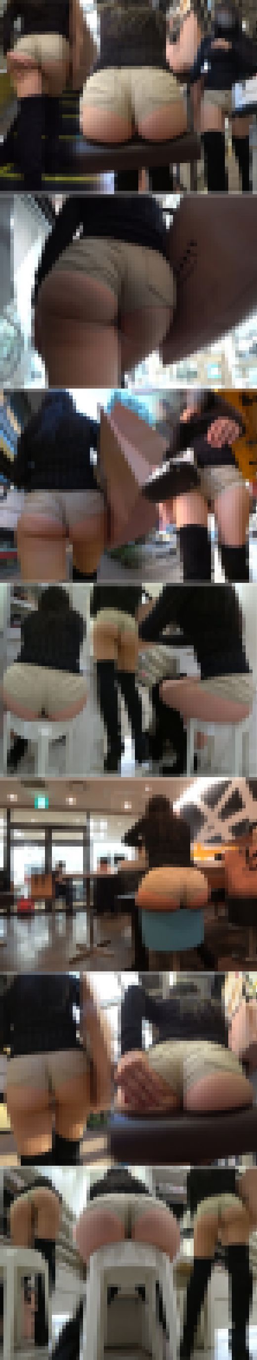 【超高画質】極上球体ヒップ＆ホットパンツの最強コンボ！！アンニュイ美女の激エロはみケツに挙動不審者続出ｗｗ　サンプル画像3