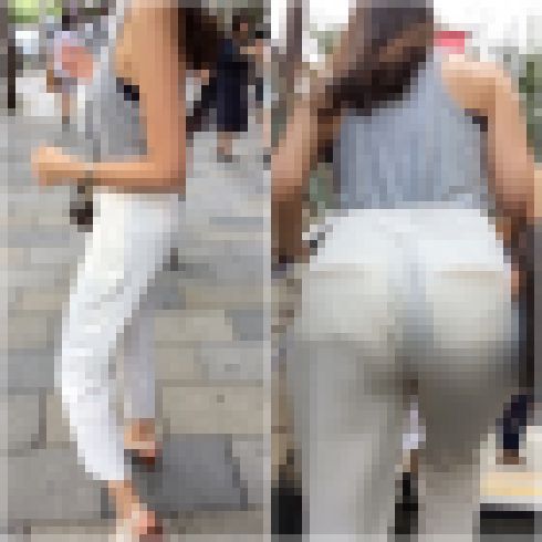 《貧乳!?それがまたイイんです!!》 No.1694【モデル風極上お姉さんの白パンツ着衣尻】 サンプル画像