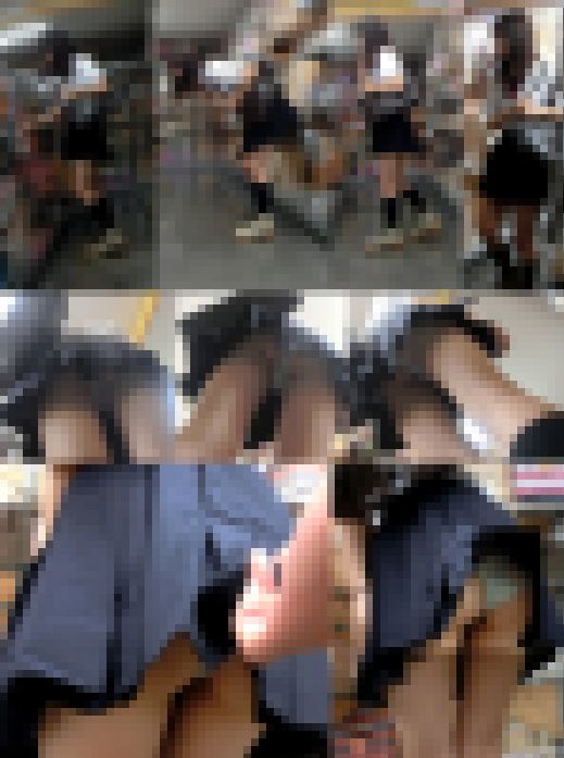 【鬼畜スカートめくり22無修正SP版】～透けてるエロPワレメくっきり美少女11連めくりで生尻丸出し盗撮　サンプル画像1