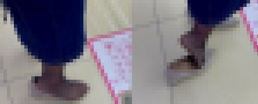 【2K高画質動画】同僚OLの超極薄黒ストッキング盗撮　サンプル画像1